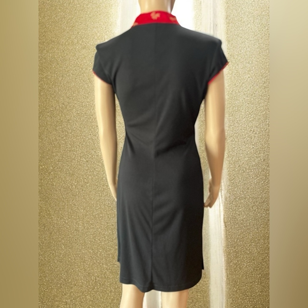 Hollywood glam cheongsam asian Inspired Mandarin Collar knee length dress-M - Picture 2 of 9